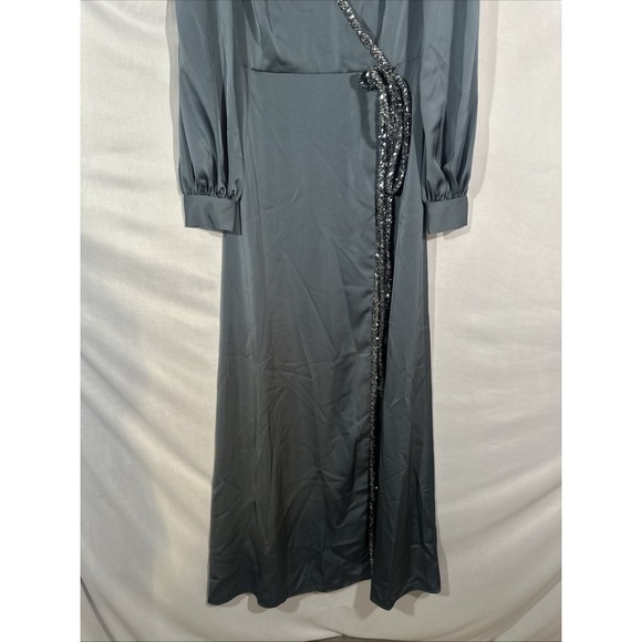 NWT $895 Sachin & Babi [ 2 ] Dorthea Satin Crepe A-line Gown in‎ Gunmetal #J1951 - Picture 10 of 13